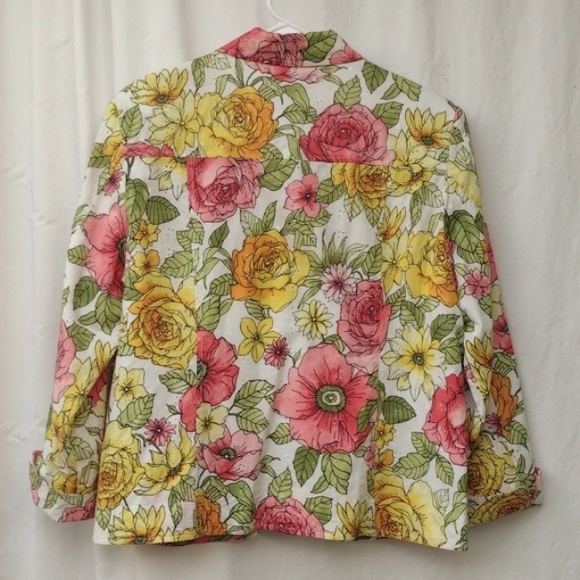 Draper's & Damon's Floral Eyelet Button-up Jacket PL - Picture 2 of 8